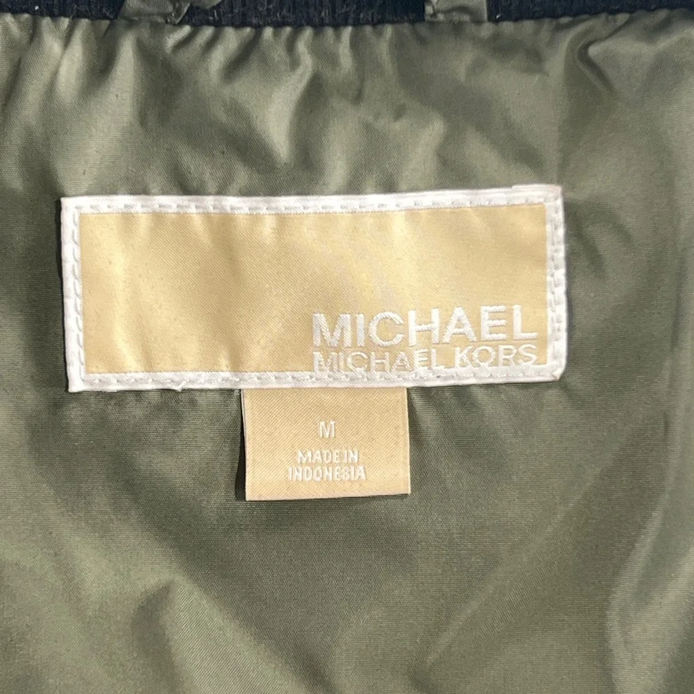 Michael Kors Bomber Jacket Women M Olive Green Utility Gorpcore MilitaryHooded